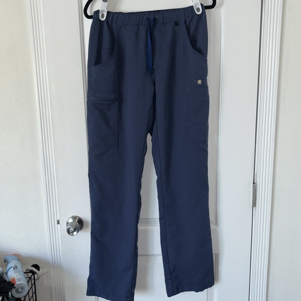 Figs Navy Blue Drawstring Scrub Pants- Medium TALL